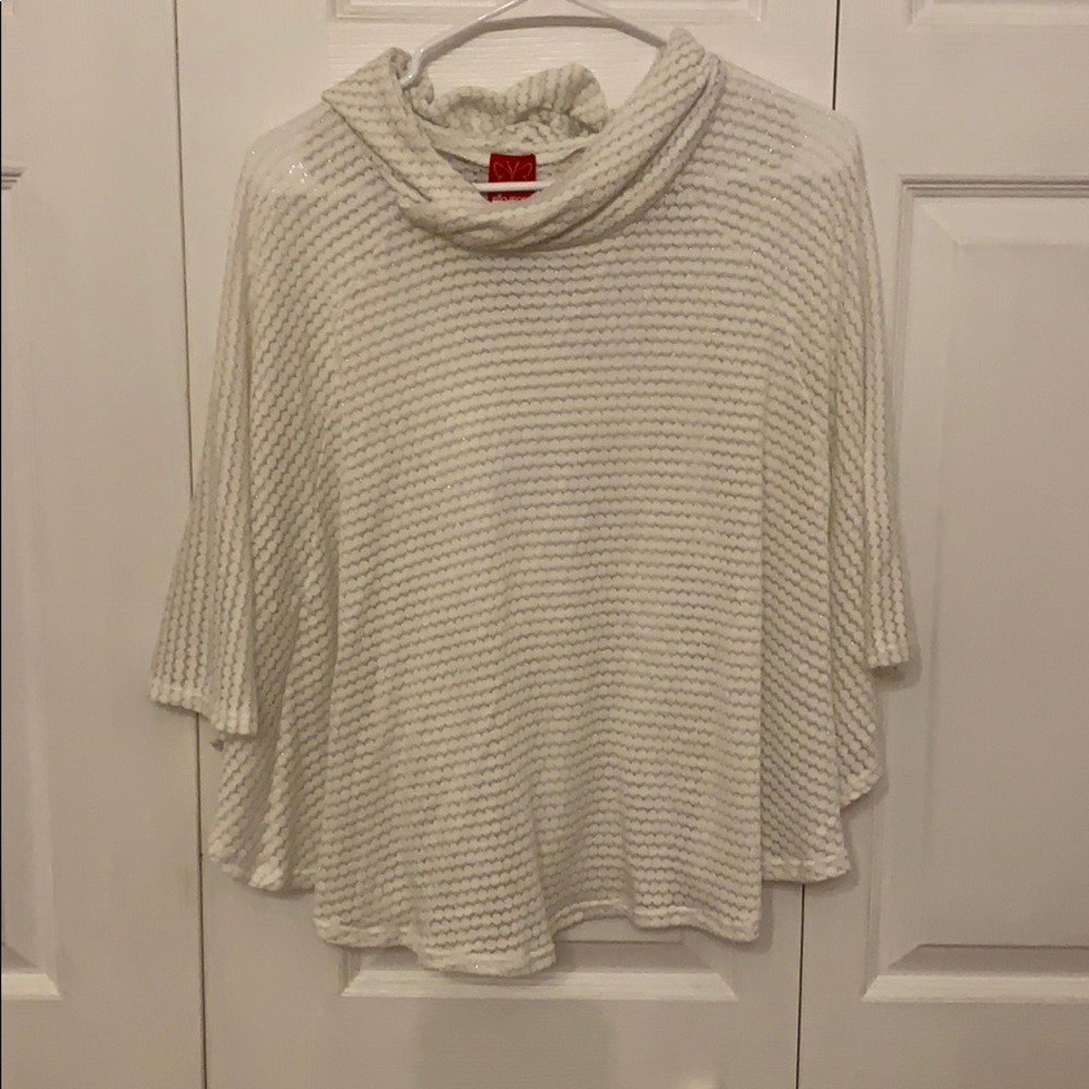 Ella Moss Girl size 14 white poncho sweater